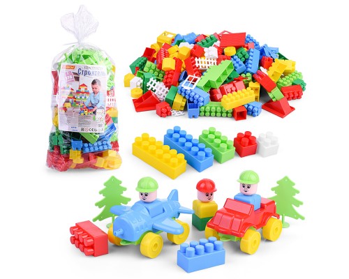 Конструктор "Строитель" (178 элементов) (в пакете)