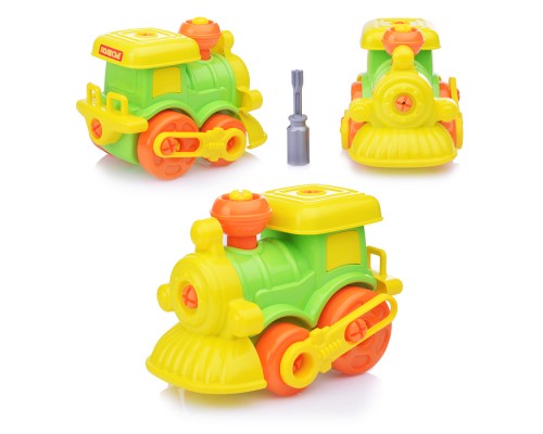 Конструктор-транспорт "Паровозик" (25 элементов) (в пакете)