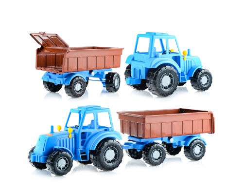 Трактор "Алтай" (синий) с прицепом №1 (в сеточке)