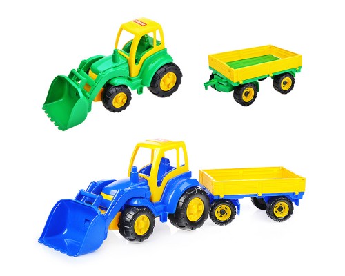 Чемпион трактор с ковшом и прицепом (в сетке)