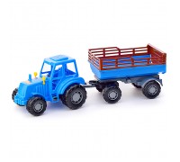 Трактор "Мастер" с прицепом №2 (синий)