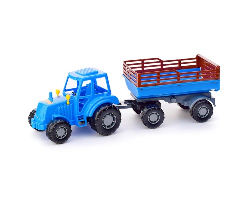 Трактор "Мастер" с прицепом №2 (синий)