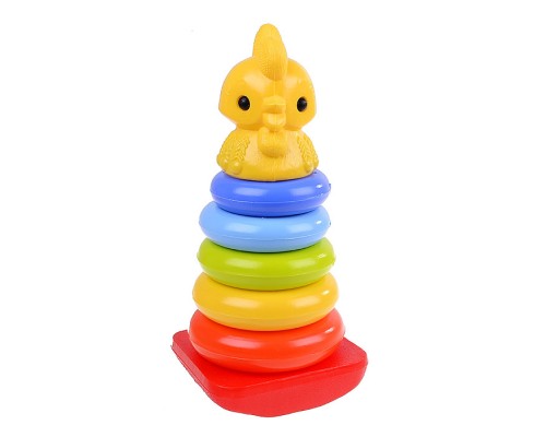 Пирамида-качалка "Петушок" 28см. (в сетке, 8 дет.)