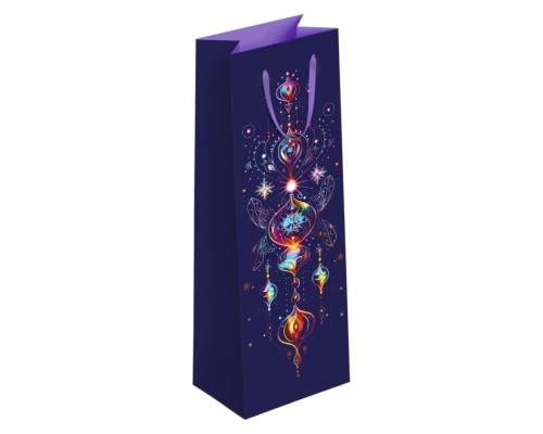 Пакет бумажный подарочный микс ST "Новогодняя ночь" выборочный лак, 12x36x12см