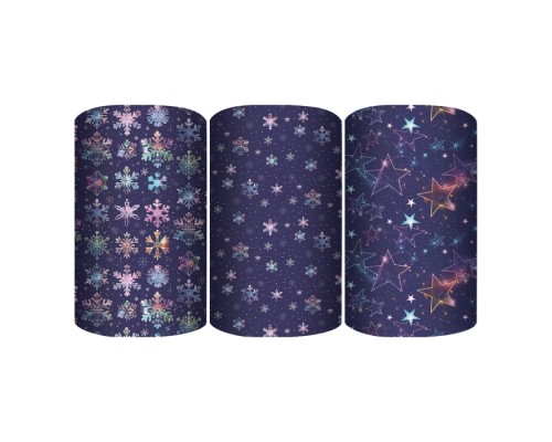 Упаковочная бумага НГ "Новогодняя ночь" в ассортименте, рулон в термоусадочной пленке, 70х100см.