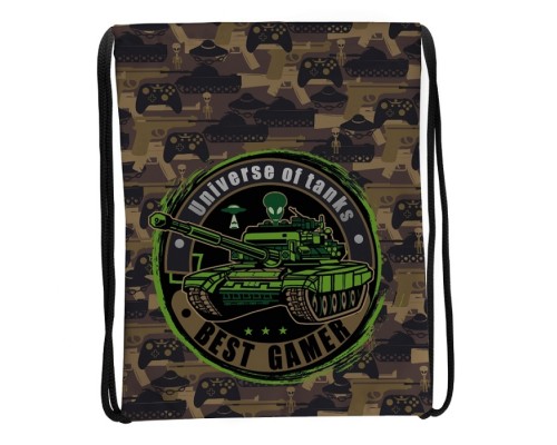 Мешок для обуви "Танк" 1 отделение, 370х470мм, петля для подвеса, полиэстер, 210 ден