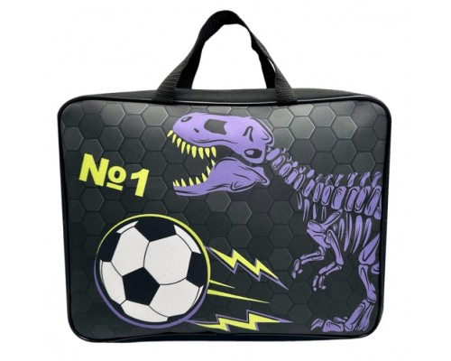 Папка - сумка "Дино" А4, боковина - 75 мм. Предназначена для хранения альбомов, рисунков и прочих принадлежностей для школы и творчества. Модель выполнена из  полиэстера. Папка оснащена текстильными ручками, имеется одно основное отделение на мо