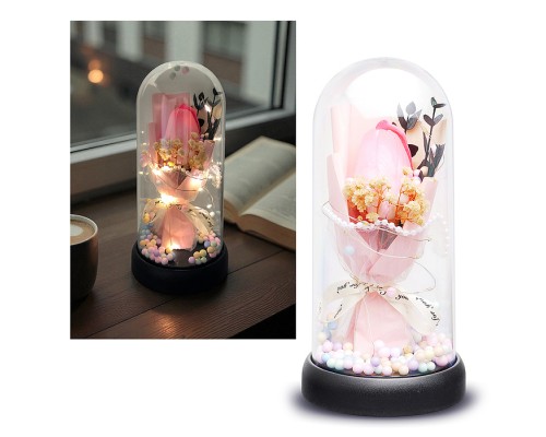 Светильник "Тюльпан" в коробке (розовый) в пакете