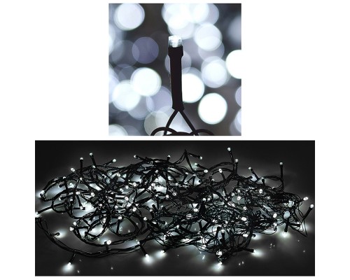 Электрогирлянда светодиодная 10 м, 200 ламп, холодный в пакете