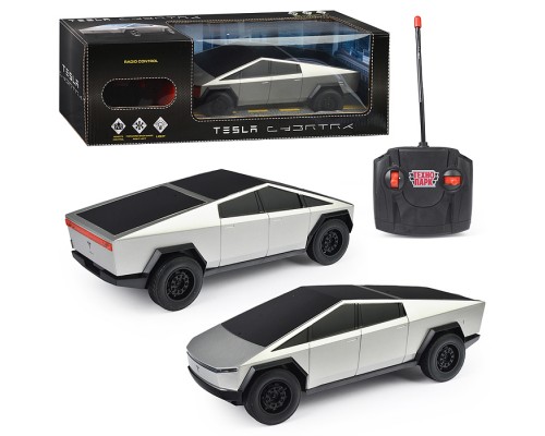 Машина р/у Tesla Cybertruck, 24,5 см, (свет, аккум.) серебристый, в коробке