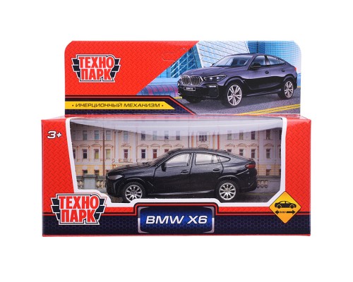 Машина металл BMW X6 10,5 см, (черный) инерц, в коробке