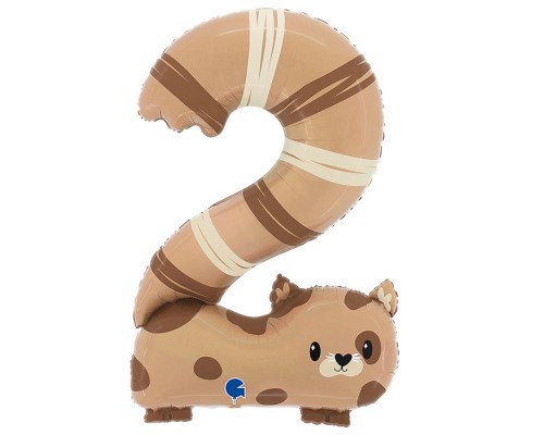 Шар (35''/89 см) Цифра, 2 Котенок, 1 шт. в уп.