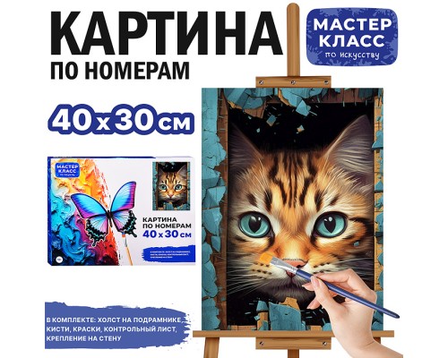 Набор для рисования "Картина по номерам 30х40 см. Киса"