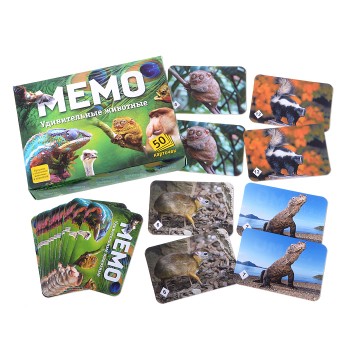 Мемо "Удивительные животные" (50 карточек)