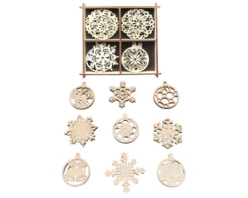 Набор для раскрашивания "Шары и снежинки" (ёлочные игрушки) 20 дет.