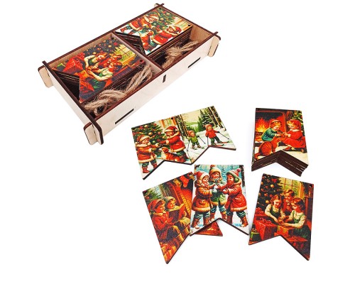 Набор "Новогодние флажки. Ретро" 12 дет.