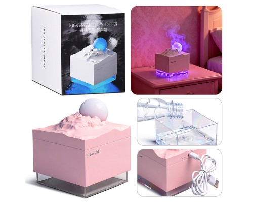 Светильник-увлажнитель "Луна" цвет розовый, в коробке