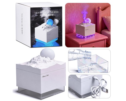 Светильник-увлажнитель "Луна" цвет белый, в коробке