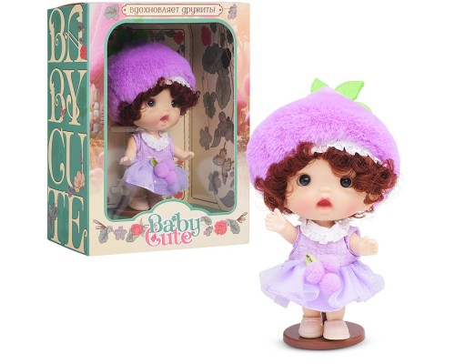 Виниловая кукла Baby Cute Flower с подставкой, 10 см "Лаванда"