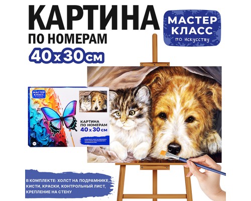 Набор для рисования "Картина по номерам 30х40см. Лучшие друзья"