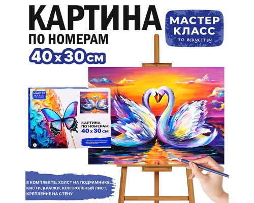 Набор для рисования "Картина по номерам 30х40см. Неразлучники"