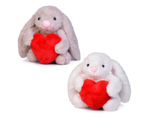 Мягкая игрушка "Заяц" с сердечком, 22 см.