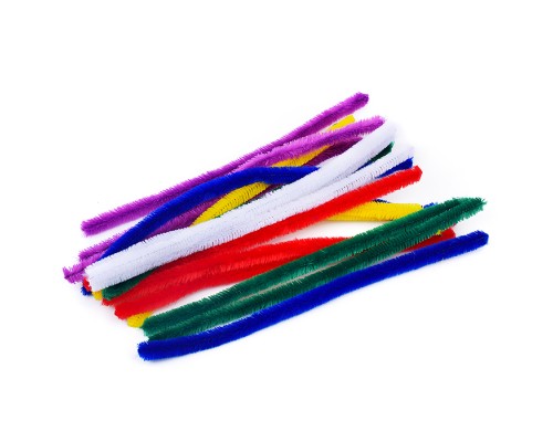 Проволока пушистая Шенил для творчества 1,5x30 см, 18 шт, ассорти цветов, в пластиковом пакете с блистерным подвесом