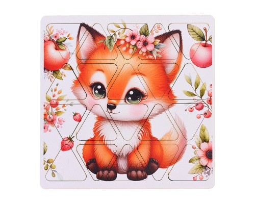 Пазлы малые "Лисичка" 20см х 20см (древесный материал)