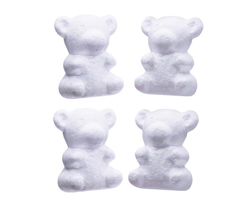 Заготовка для декорирования "Межвежата" из пенополистирола, 70x53x48 мм, 4 шт, в пластиковом пакете с подвесом