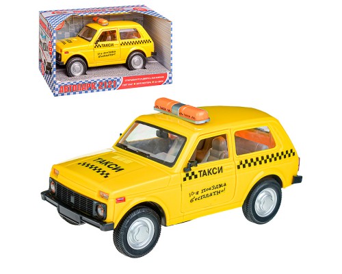 Машина "Автопарк. Такси" на батарейках, в коробке