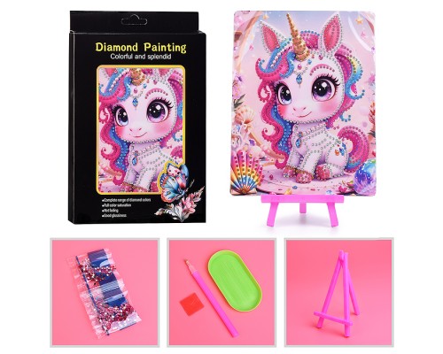 Мозаика алмазная "Маленький единорог" 15*20см