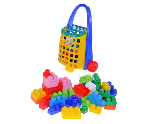 Забавная тележка + конструктор "Великан" (36 элем.)