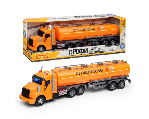 Автомобиль "Профи" с полуприцепом-цистерной инерционный (со светом и звуком) (в коробке)