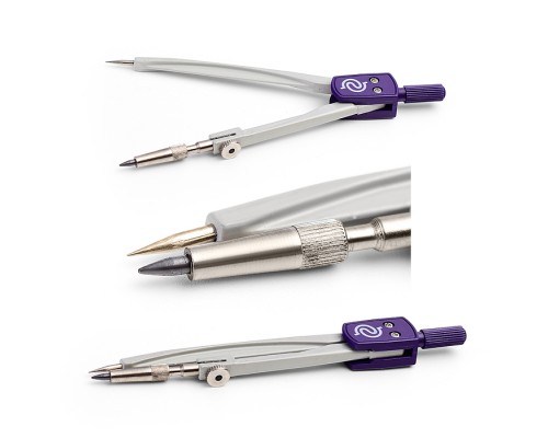 Циркуль металлический "Школа" L-125 мм, чехол