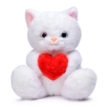 Мягкая игрушка "Кот" с сердцем, 22 см.