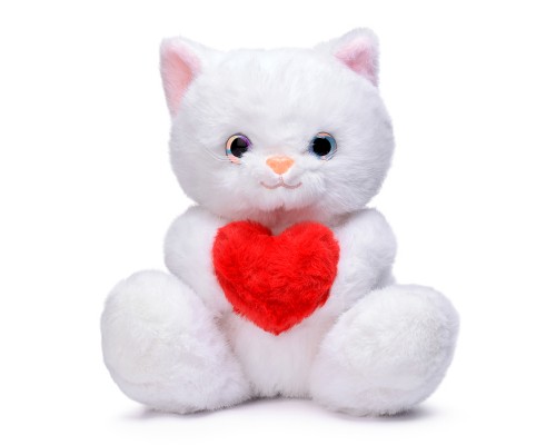 Мягкая игрушка "Кот" с сердцем, 22 см.