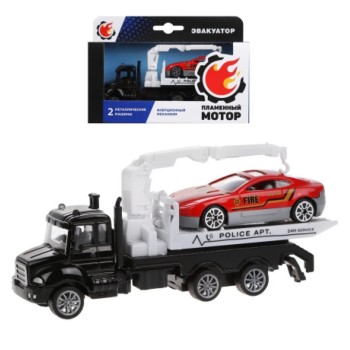 Эвакуатор инерц., металлическая кабина, металлическая мини машина, черная