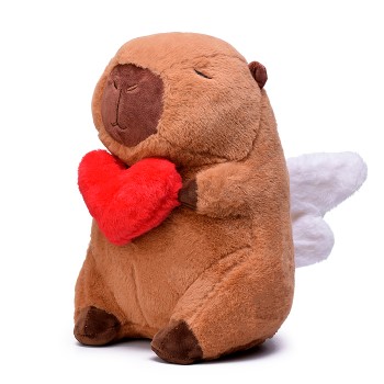Мягкая игрушка "Капибара" с сердечком, 30 см.