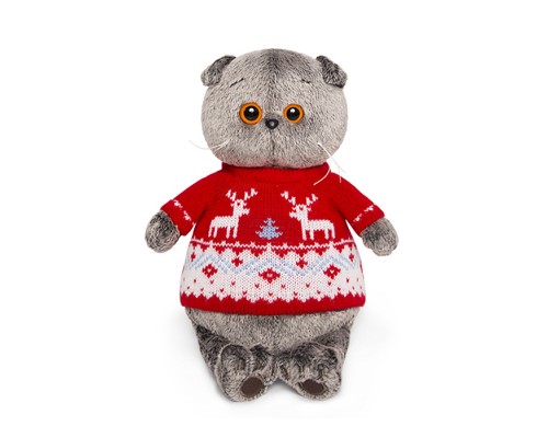 Кот Басик в свитере с оленями