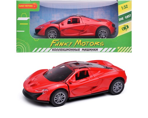 Красная инерционная машинка Спорт die-cast,1:32, открывающиеся двери