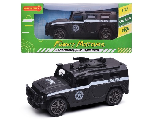 Инерционная машинка Служебный Джип die-cast,1:32, открывающиеся двери