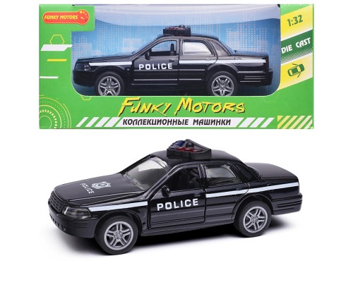 Чёрная инерционная служебная машинка Купе die-cast,1:32, открывающиеся двери