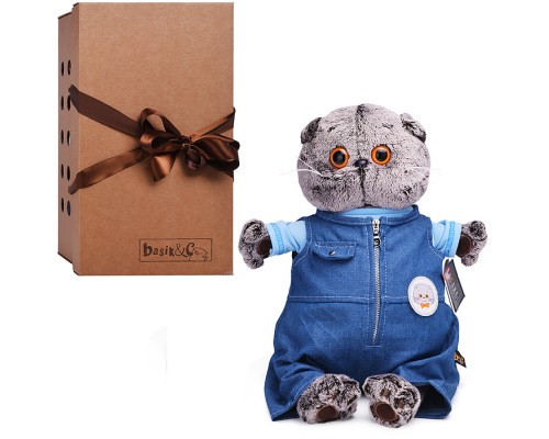 Кот Басик в комбинезоне "Деним"