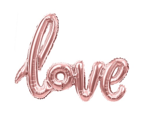 Шар (41''/104 см) Фигура, Надпись "Love", Розовое Золото, 1 шт. в уп.