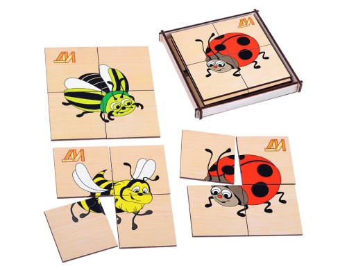 Мини пазл "Насекомые"