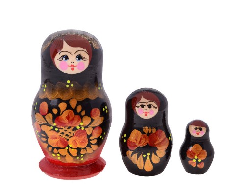 Матрешка 3 в 1/окрашенная