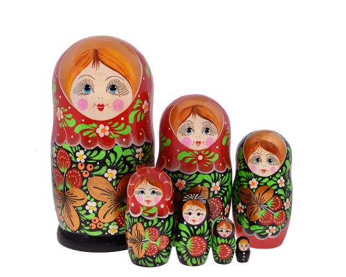 Матрешка 7 в 1/окрашенная