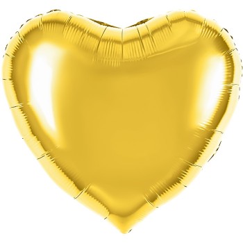 Шар (63''/160 см) Сердце, Золото, Металлик, 1 шт. в уп.
