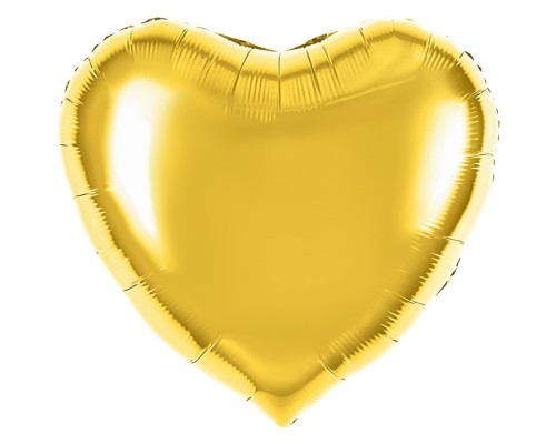Шар (63''/160 см) Сердце, Золото, Металлик, 1 шт. в уп.