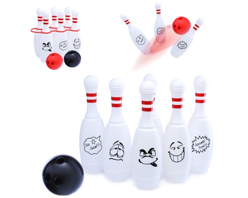 Набор "Боулинг", 6 кеглей с держателем и 2 шара